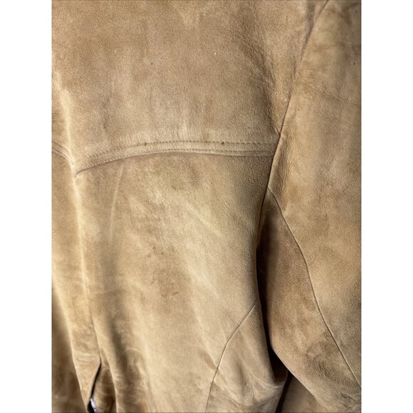 Vintage Mac Mor Suede Shearling Coat Tan Lambskin Western Men L Dmg - Picture 6 of 10